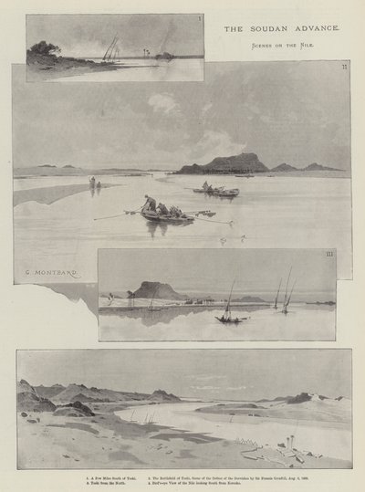 総統進出、ナイル川の情景 作： Charles Auguste Loye